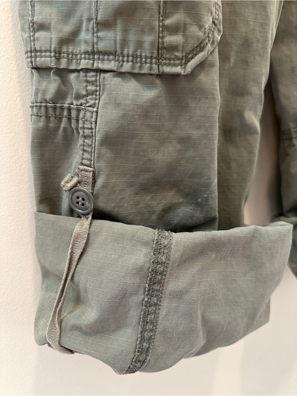 Lucky Brand Women Y2K 90s Dungarees Cargo Pants Green Sz 6/28 Reg Streetwear - Picture 9 of 12